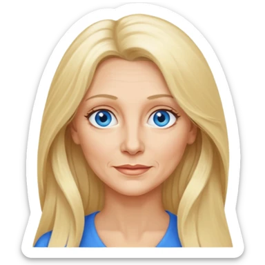 Femme 60 ans blonde cheveux long sticker