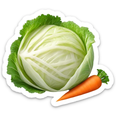 White sliced Cabbage and carrot salad sticker