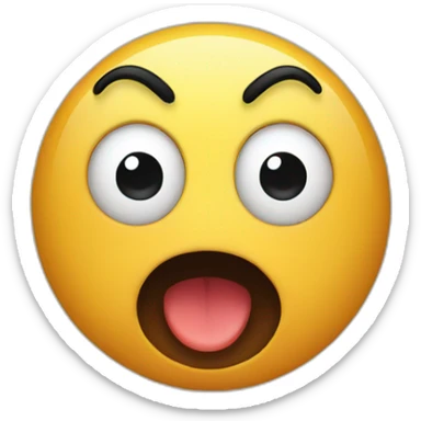 A frightened round emoji that comes running from the front  sticker