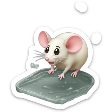 mouse stuck in glue trap sticker