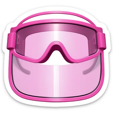 extremely thick pink shield visor glasses, super chunky Y2K style, massive one-piece lens, bold design sticker