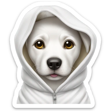 White baby dog with hoodie  sticker