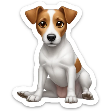dog Jack Russell Terrier laying with crossed legs sticker