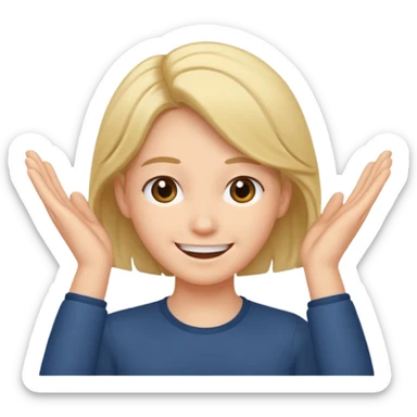 Tuck hair behind ear smile emoji sticker