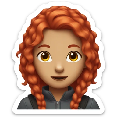 Cat girl with red hair sticker