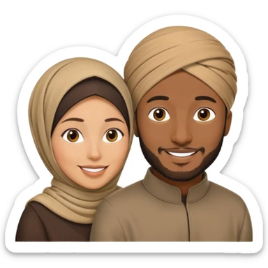 Mixed hijabi wife black husband sticker