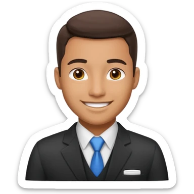 Je veux un réceptionniste d"hotel élégant masculin métissé sticker