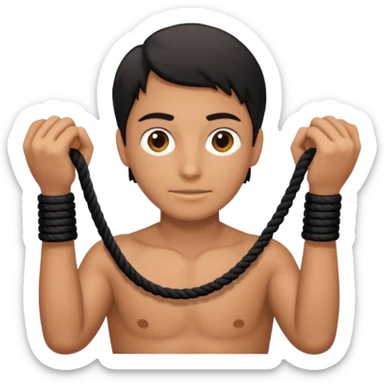 Black rope on hands sticker