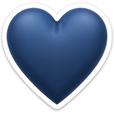 Small  Matt dark  midnight  blue simple heart sticker