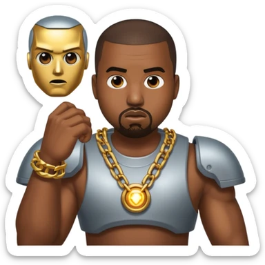 kanye west fights evil ai robot sticker