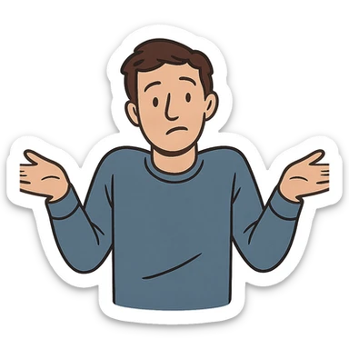 shrugging person sticker