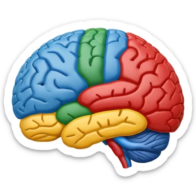 brain using Google logo colors, no text sticker