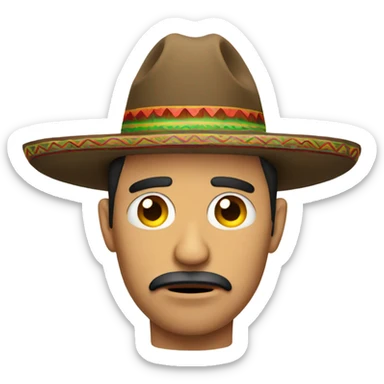 Sad Mexican man with sombrero sticker