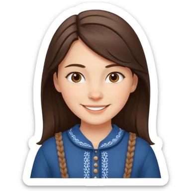 brunette scandinavian girl with scandinavian clothes sticker