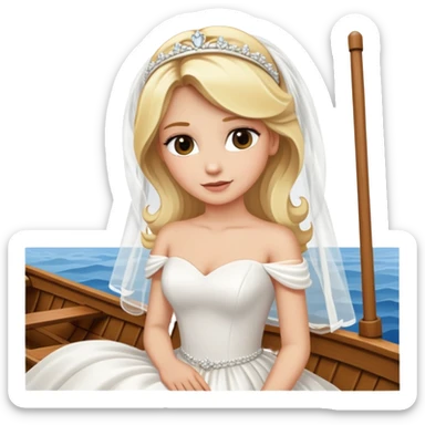 Blonde bride on boat sticker