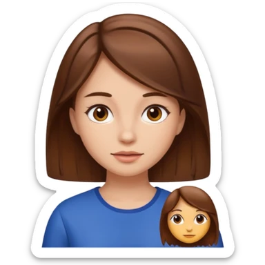 Aesthetic girl brown hair sticker