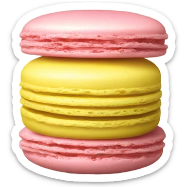 Realistic one yellow macaron  sticker