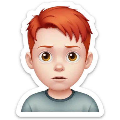 Ugly kid with red hair and a big head sticker