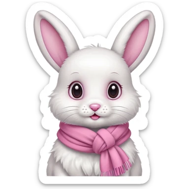 Cute bunny with scarf  sticker