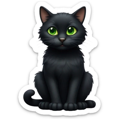 Black cat cute sticker