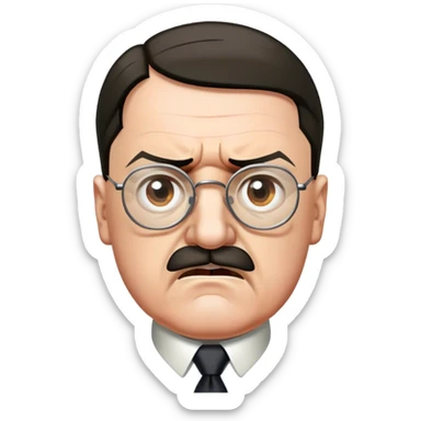 Adolf hitler with glasses make it look angry at Jews  sticker