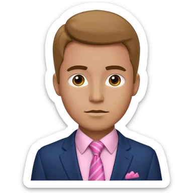 man with pink tie and blazer sticker