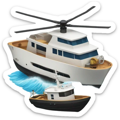 Boat and helicopter  sticker