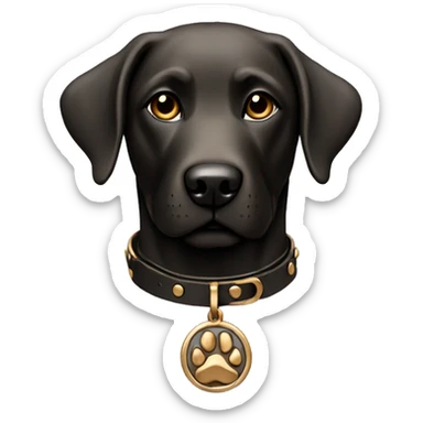 Labrador noir bronze collar sticker