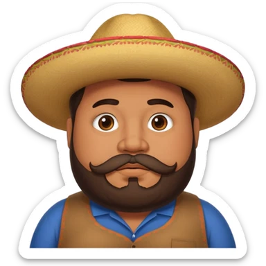 Chubby Mexican man with beard  sticker