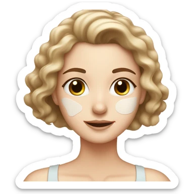 white girl doing skin care sticker