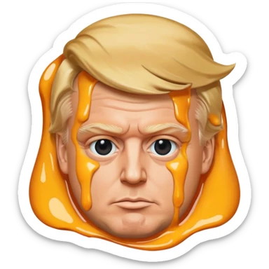 Trump est Macron qui fond le signe absolu cinéma de TikTok stp sticker