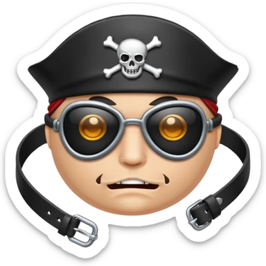 pirate eyepatch object icon, black eyepatch with strap, 3D cartoon, mobile game icon style, centered, clean background, no text, no watermark
 sticker