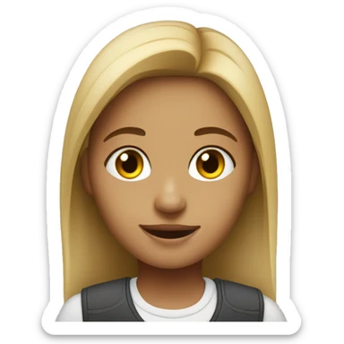 Girl with some withe hire  sticker