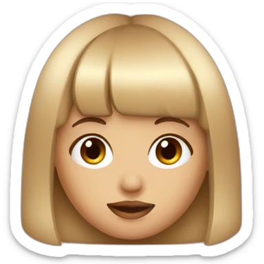 cute girl with bang sticker