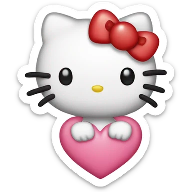 hello kitty with a heart sticker