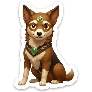loki god of mischief as a dog. dynamic pose sticker