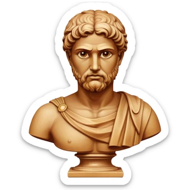 ancient greek bust sculpture placed on a marble table sticker