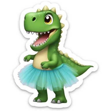 Dinosaur with tutu sticker