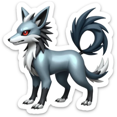 Futuristic Mightyena-Silvally-Fakémon-hybrid-creature (full body)  sticker