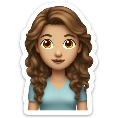 brown hair girl sticker