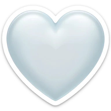 white heart with a frosted glass look sticker
