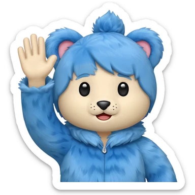 Un huggy wuggy saludando sticker