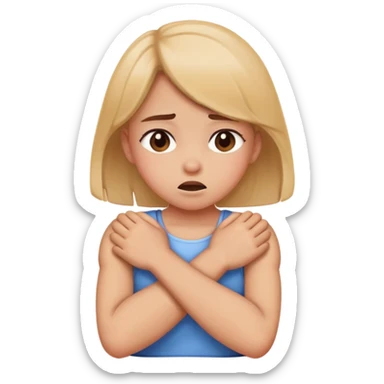 Girl chocking crossing her arms sticker