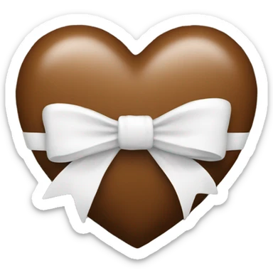 Brown heart with a white bow  sticker