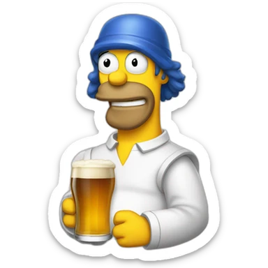 Homer avec une biere sticker