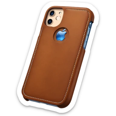 iphone 17  avec coque marron sticker