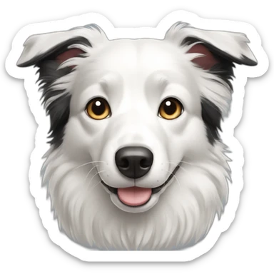 black and white short hair border collie sticker
