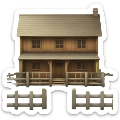 wooden farmhouse bulding sticker