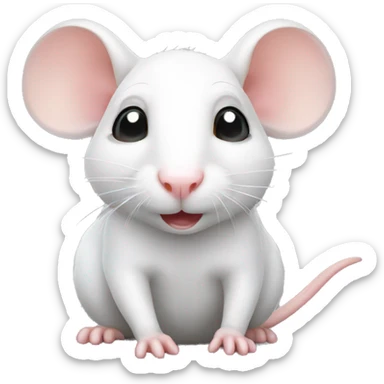 cute white rat sticker
