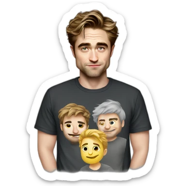 robert-pattinson cartoon wearing tee sticker